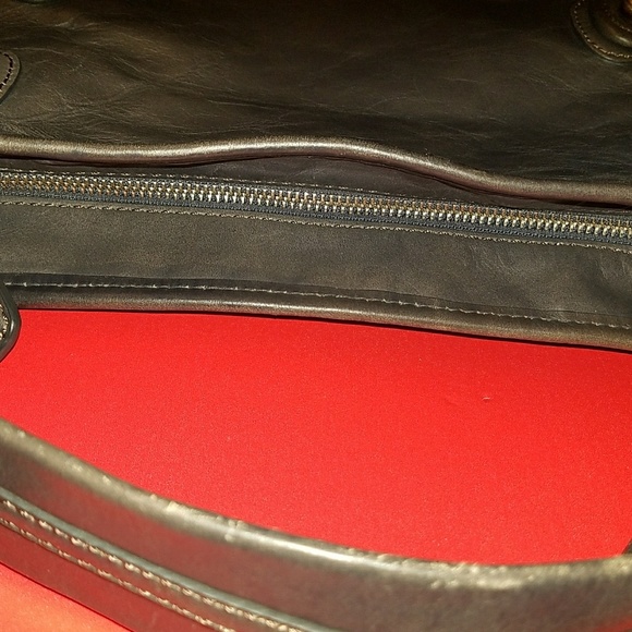 ❤DKNY DARK GRAY LEATHER BAG - Picture 7 of 8